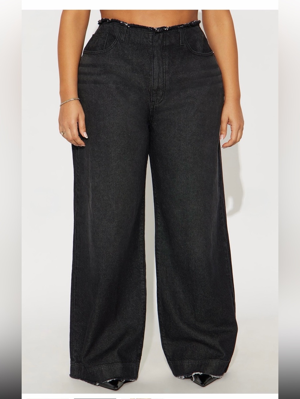 Wide Leg Black Women's Jeans